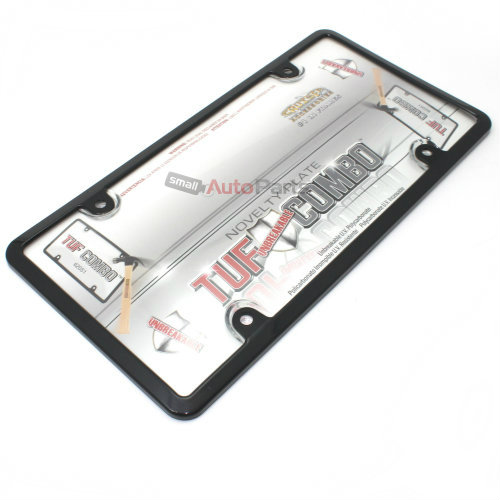 Black Plastic License Plate Tag Frame Clear Tough Shield Cover for Car Truck