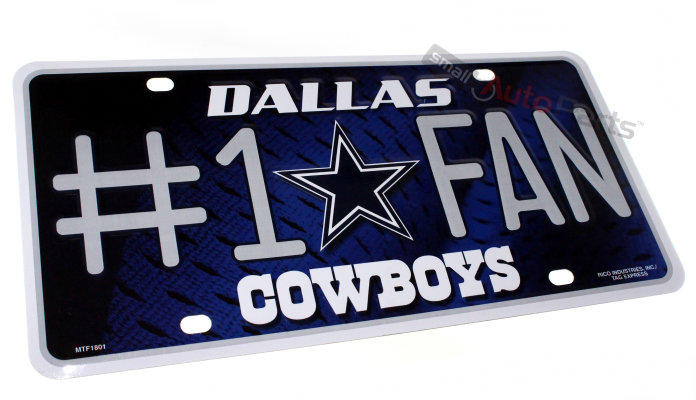 DALLAS COWBOYS FOOTBALL NFL #1 FAN LICENSE PLATE ALUMINUM METAL CAR ...