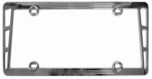 Premium Silver Chrome Metal Billet License Plate Frame for Auto-Car-Truck