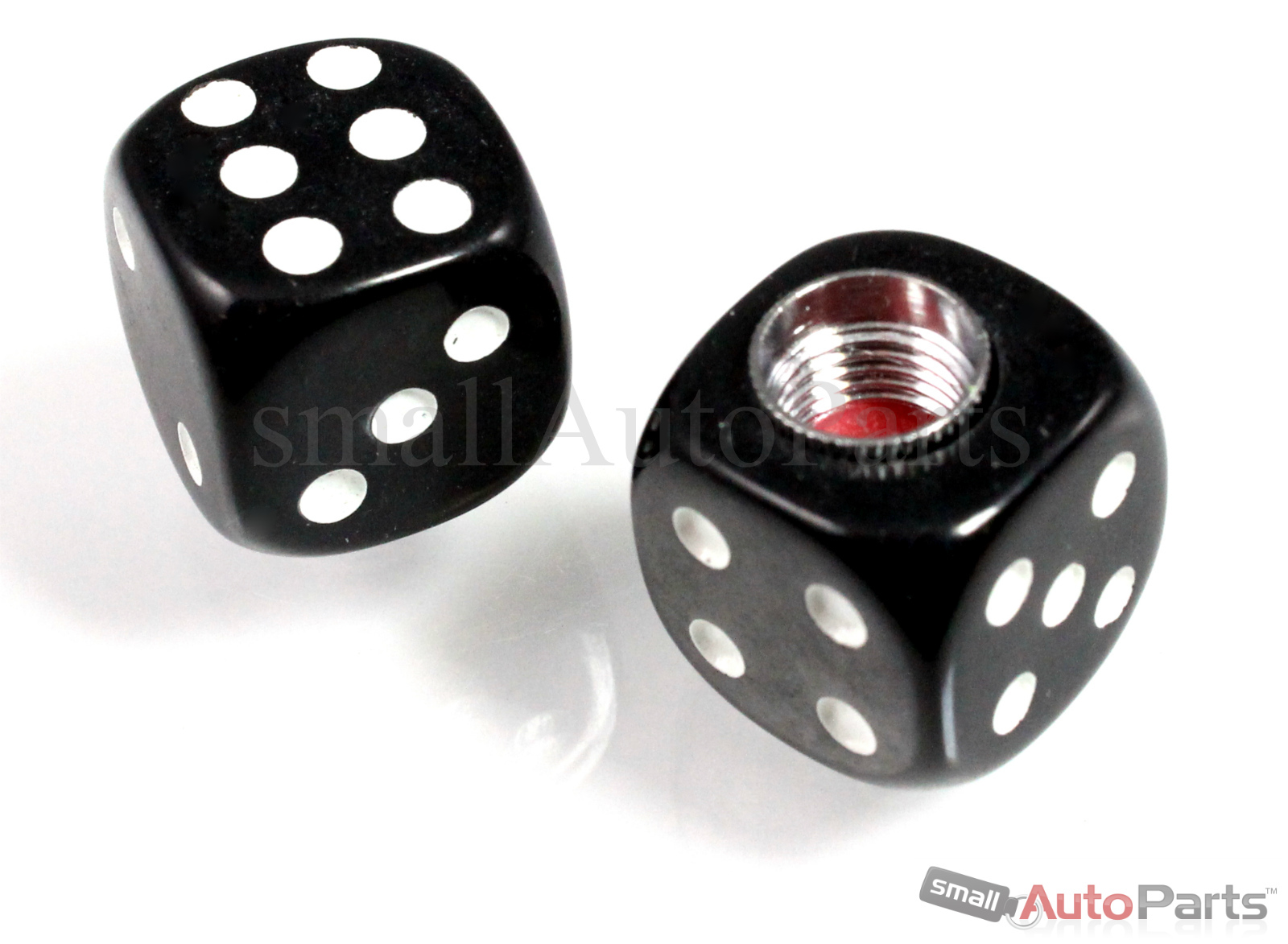 2 Black Gem Dice Tire/Wheel Air Stem VALVE CAPS for Motorcycle/Chopper ...